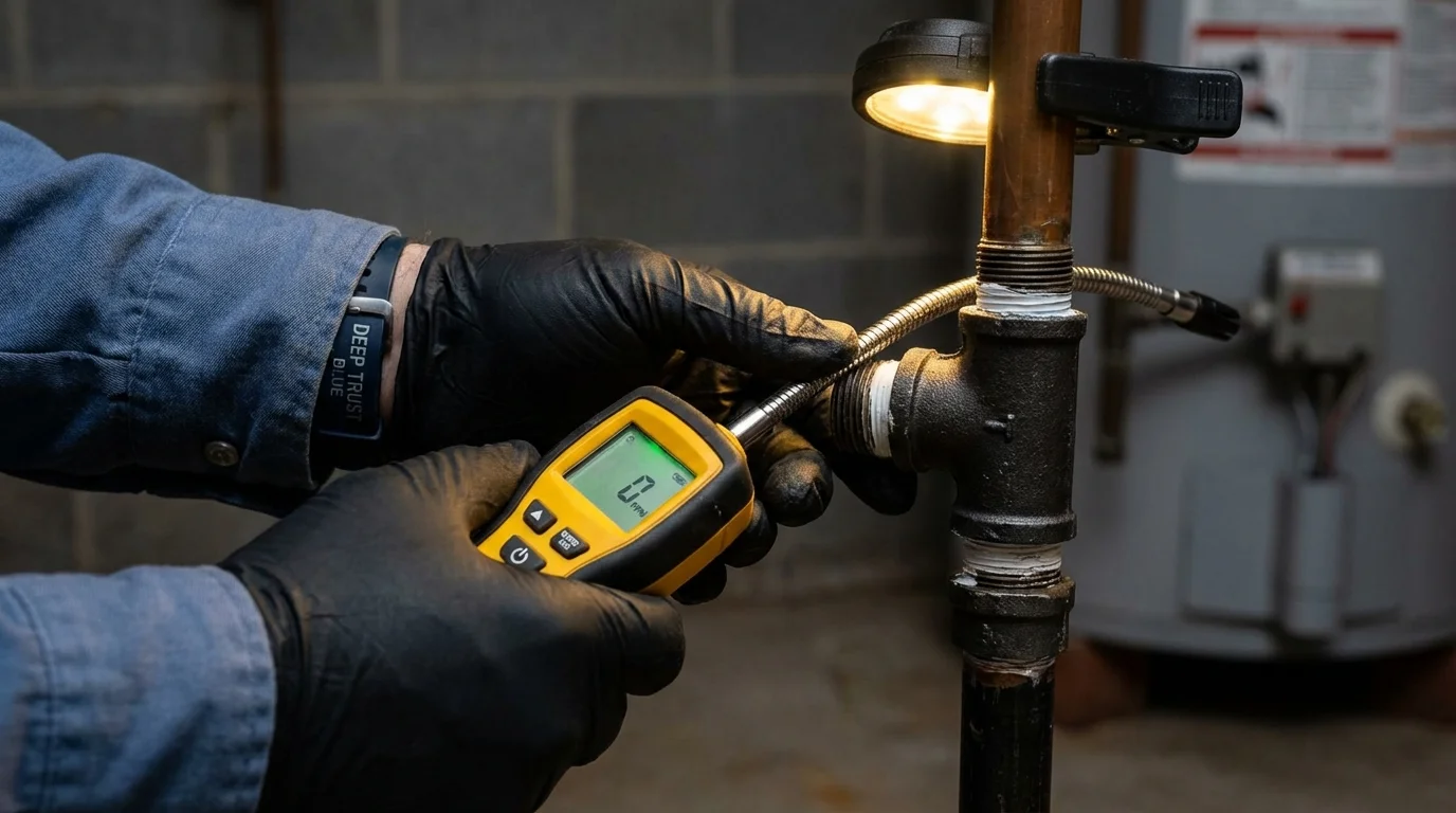 Gas leak detection with electronic sniffer by Johns Plumbing LLC in Pleasantville