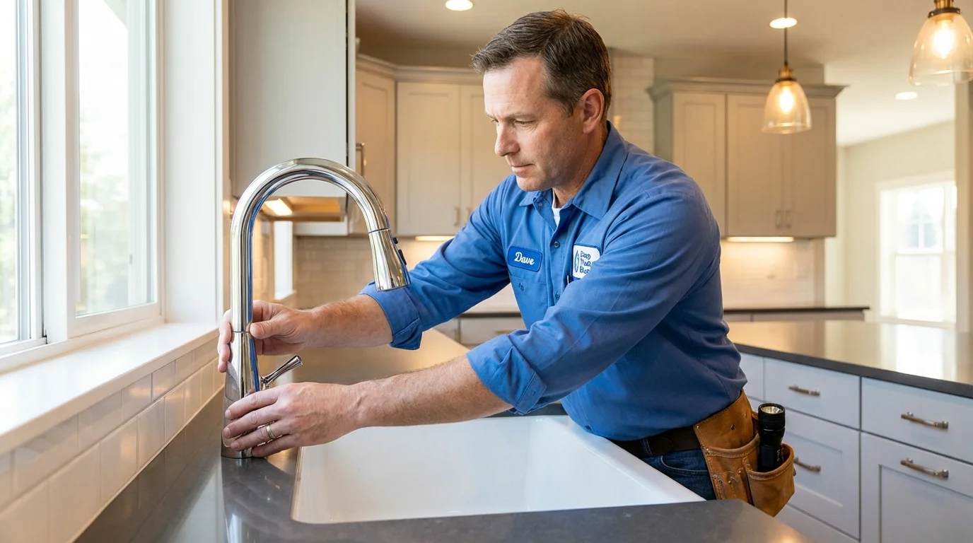 Kitchen faucet installation by Johns Plumbing LLC in Pleasantville